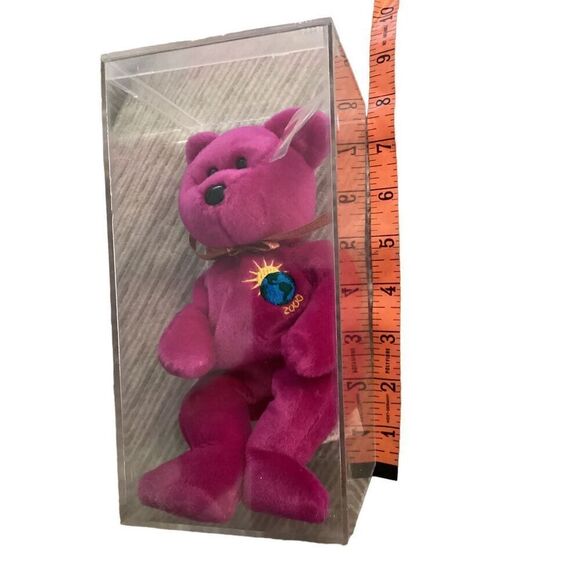 1999 Retired Millenium Bear Ty Beanie Baby Plush Collectible - Picture 3 of 11